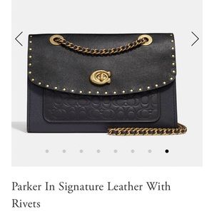 Parker Coach Bag In Signature Leather with Rivets